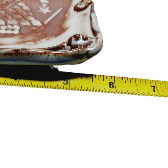 Vintage Studio Art Ceramic Tray W/ Christmas Tree and Gingerbread House - Picture 6 of 6